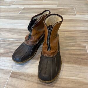 L.L. Bean Men's Leather Waterproof Fleece Lined Boots